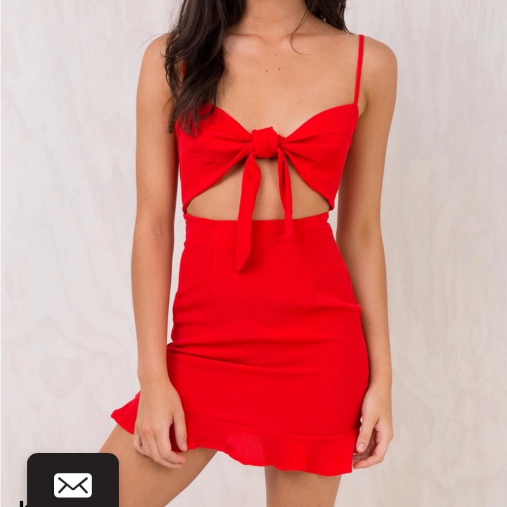 Ava front tie mini dress princess Polly